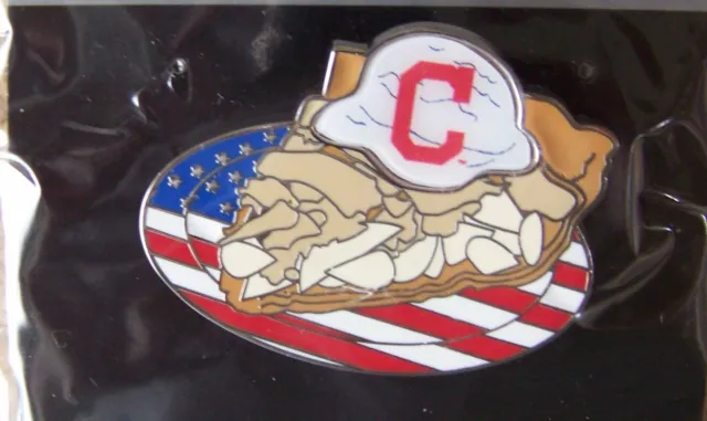 Cleveland Indians Apple Pie ala mode on American Flag pin MLB