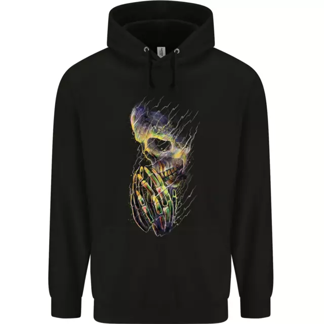 Praying Skull Gothic Biker Heavy Metal Rock Mens 80% Cotton Hoodie