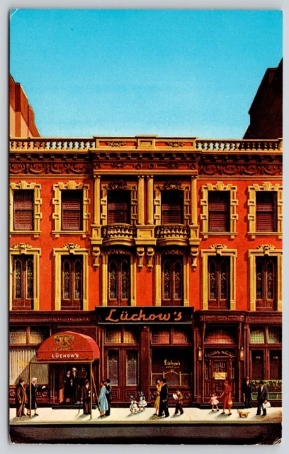 New York City NY Luchows Famous Restaurant Exterior Streetview Chrome Postcard