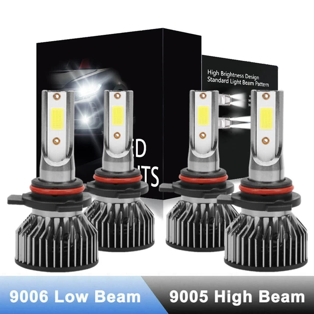 Led Headlight Fog Light Kit AUXITO 9005 9006 H11 LED Headlight & Fog Light Combo Kit – 6500K White, 6 Bulbs, 50,000 Hours Lumiere Frontale