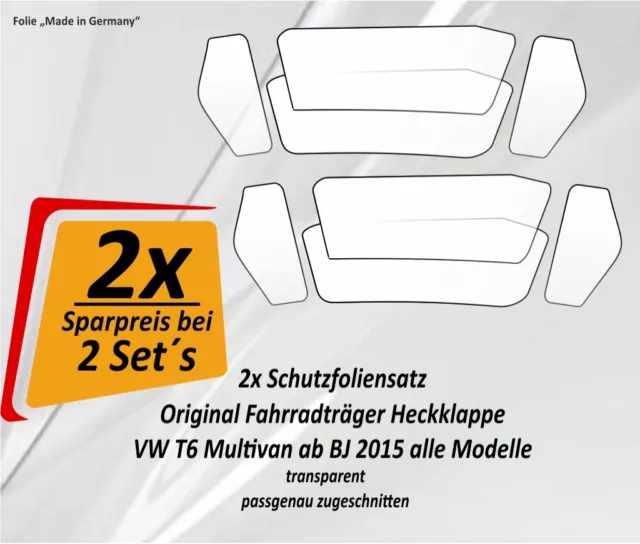 2x Film Protecteur Lit de Bébé Porte-Vélos Support Roue Galerie VW Bus Bully T6