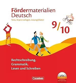 Fordermaterialien Deutsch: 9./10. Schuljahr - Tests, Kopiervorlagen mit Losungen