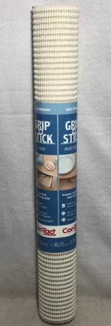 Con-Tact Grip-N-Stick 18 pulgadas x 4 pies revestimiento de estante autoadhesivo blanco Con-Tact