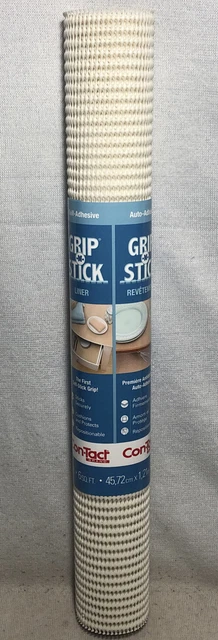 Con-Tact Grip-N-Stick 18 pulgadas x 4 pies revestimiento de estante autoadhesivo blanco Con-Tact