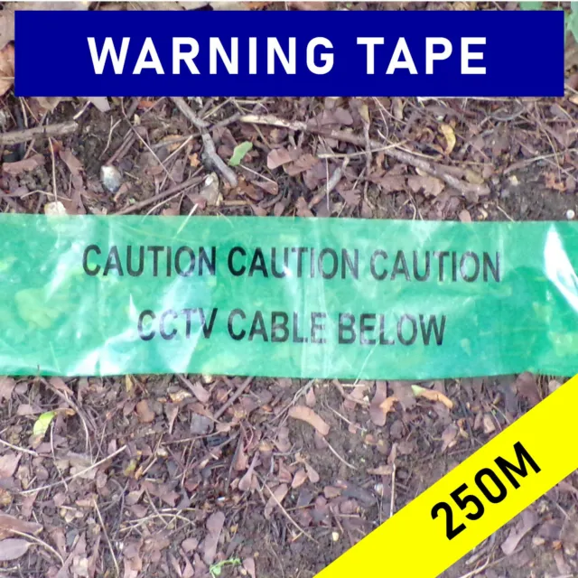 250M roll - CAUTION CCTV CABLE BELOW - buried underground warning marker tape 