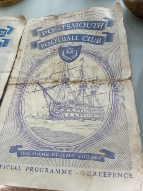 1953/54 PORTSMOUTH v Blackpool and Portsmouth v Tottenham