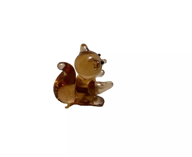 Ganz Miniature Brown Art Glass Squirrel Animal Figurine .75 inch