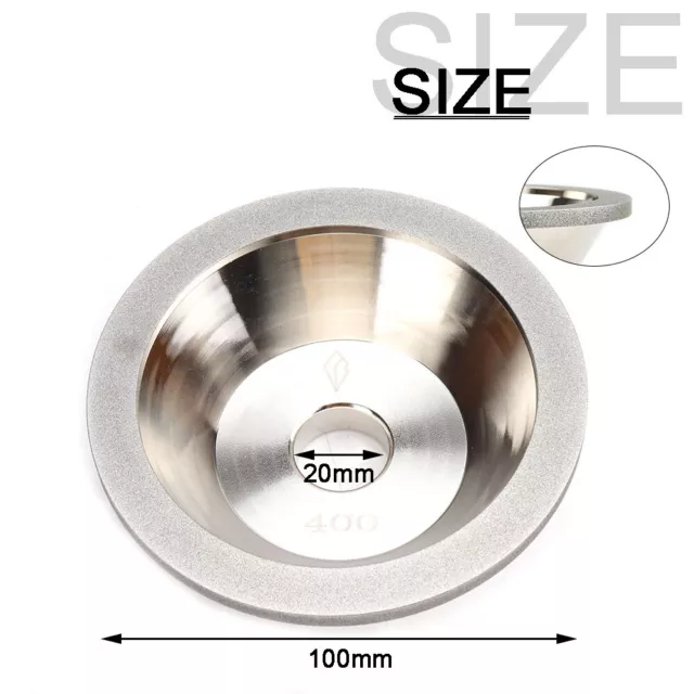 4inch Diamond Grinding Wheel Cup Carbide Metal Cutter Grinder 100-600 Grit Tool