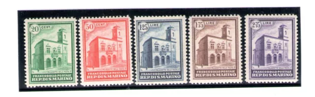 1932 SAN MARINO Palazzetti no. 159/163 MNH** Raybaudi Certified