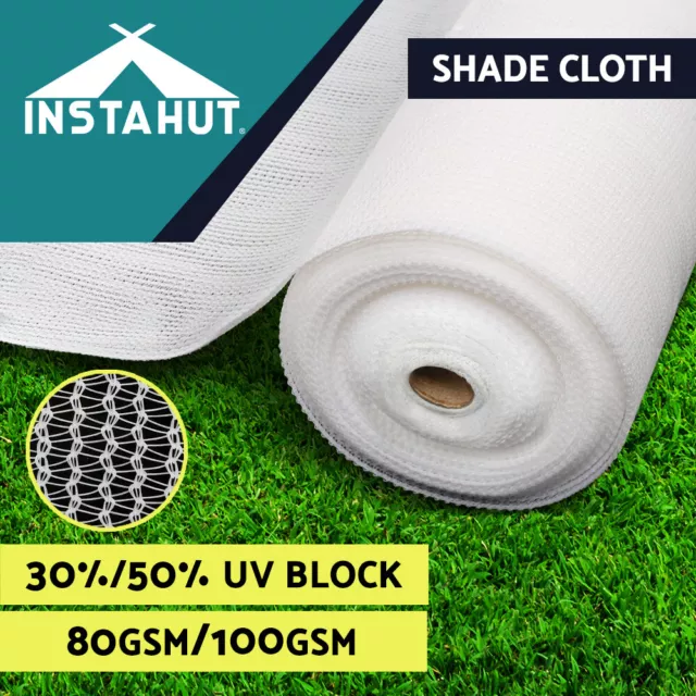 Instahut Shade Cloth Shadecloth Sail White 30% 50%UV Mesh Roll Garden Outdoor