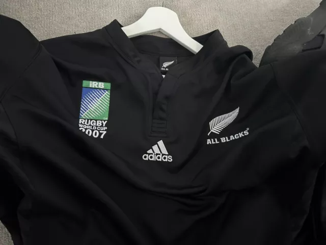 New Zealand All Blacks Adidas Rugby Union 2007 World Cup  Shirt xxl