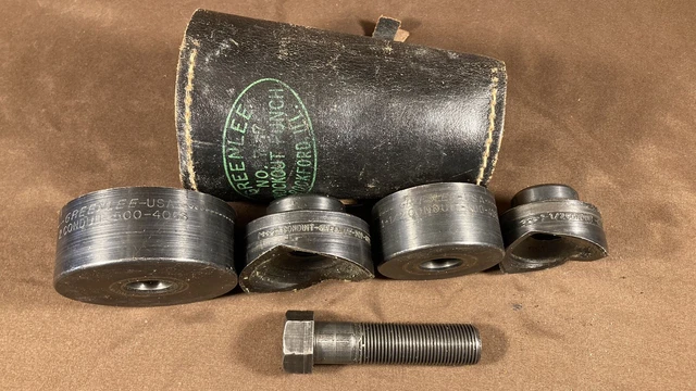 Greenlee Knockout Punch Set With Leather Case 1-1/2" & 2" Knockout Punches