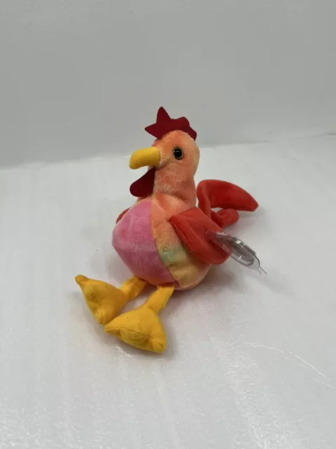 Ty Beanie Baby: Strut the Rooster 1996 RETIRED W Tag Protector