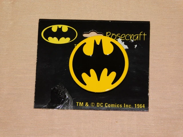Vintage  Dc Comics Batman  Rosecraft  Metal Button Pin  New Old Stock