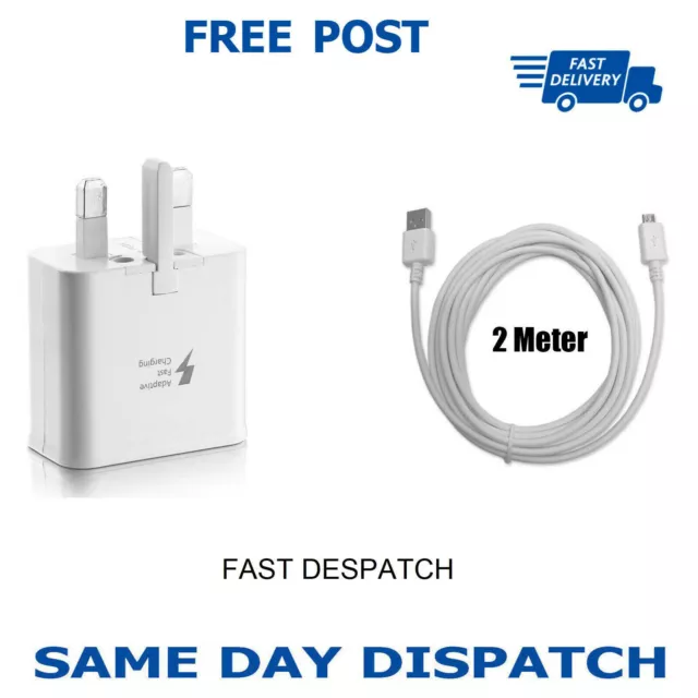 Fast Charger Plug & 1M/2M Micro USB Data Cable For Galaxy Phones lot.