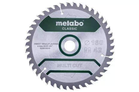 Lame de scie Multi cut - classic, 160x20 Z42 FZ/TZ 5° Metabo sous blister