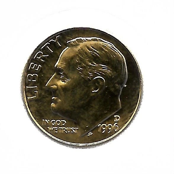 Rare Old Vintage US 1996 Liberty Roosevelt Dime Collection Coin Gold Plate LOT:i