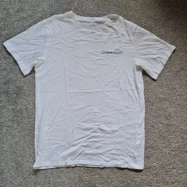 T-shirt Calvin Klein ORIGINALE - taglia 13-15 14 anni XL - top ragazzo bianco