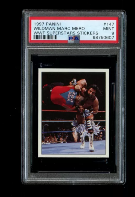 1997 Panini WWF Superstars Wildman Marc Mero Stickers #147 PSA 9 Mint Pop 1