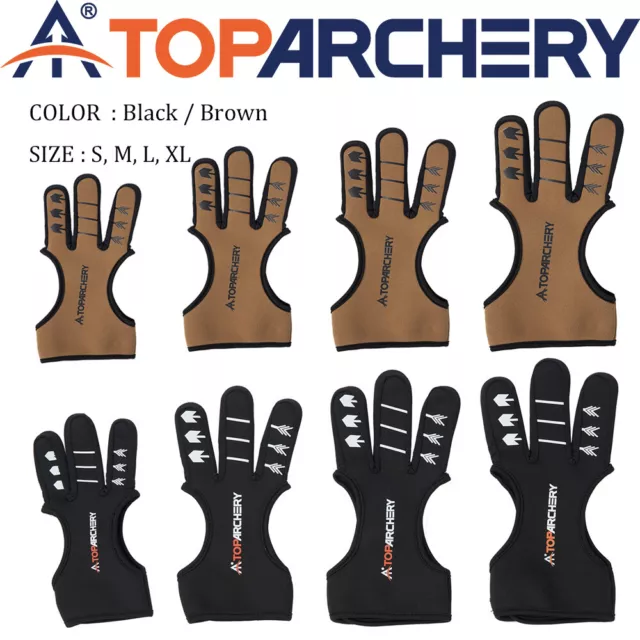 S-XL Bogenschießen 3Finger Finger Guard Handschuh Schutz Gear Bogenschießen Jagd