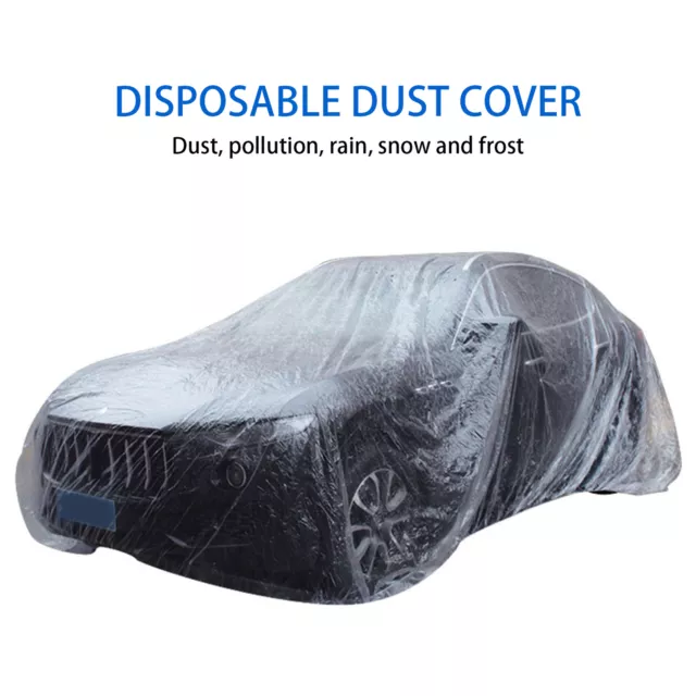 XL Universal Plastic Auto Car Cover Rain/UV/Dust Resistant for Small Hatchback