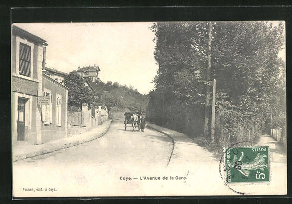 CPA Coye, L'Avenue de la Gare 1908
