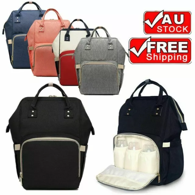Waterproof Large Mummy Nappy Diaper Bag Baby Travel Changing Backpack AU Stock