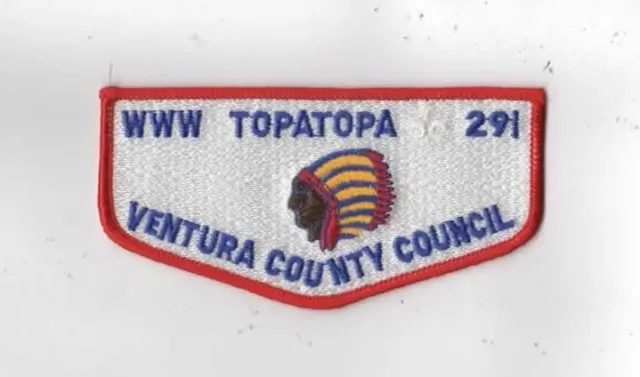 Topa-Topa 291 WWW Flap RED Bdr. Ventura County Council [MK-5726]