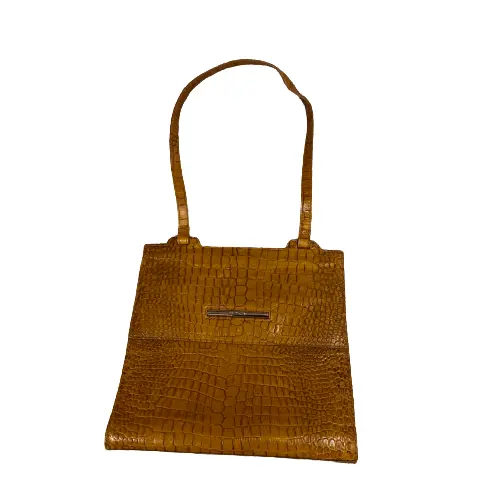 Cole Haan Brown Croc Embossed Leather Purse / Handbag / Shoulder Bag