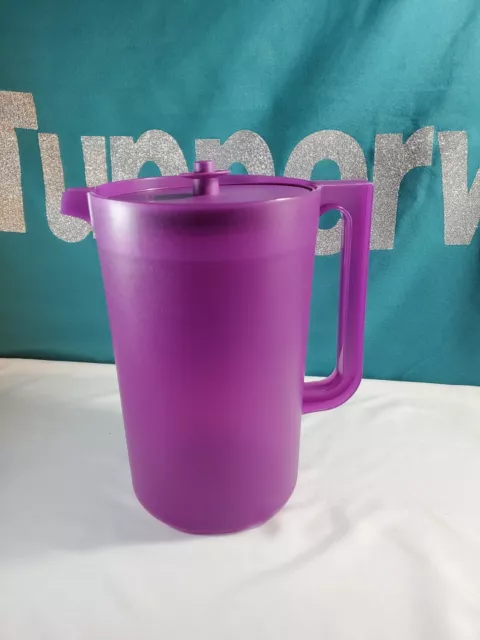 Tupperware Impressions Push Button Pitcher 1gal /4qt Deep Purple