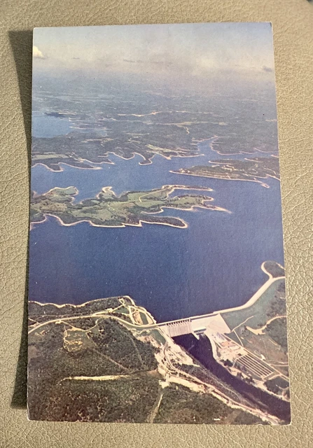 Postcard AR Aerial View Table Rock Lake Dam Trout Hatchery Ozarks, Arkansas