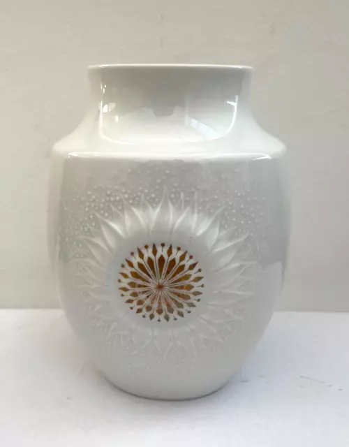 Beautiful vintage mid-century 60s Alboth & Kaiser porcelain vase with sunflower