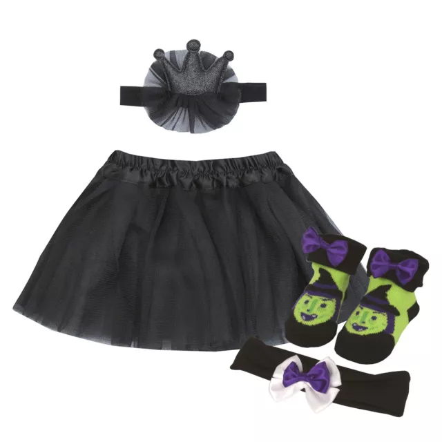 Baby Girls My Fist 1st Halloween Outfit Costume Set Tutu Black 0-12 Months Witch 3
