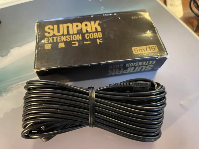 Sunpak 651-794 PC Sync Cord Cable Extension 5m 15 feet in box Synchronization