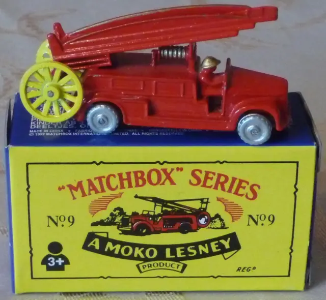 Matchbox Series No.9 Feuerwehr Fire Engine 1A Ware Sammlerstück A Moko Lesney