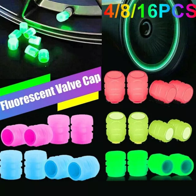 4* Luminous Auto Car Wheel Tire Tyre Air Valve Stem Caps Screw Cover Accessories