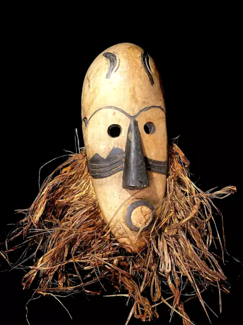African Lega mask African Tribal Face Mask Wood Hand Carved Wall Hanging-6057