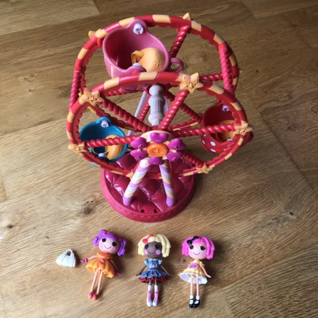 La La Loopsy Ferris Wheel and 3 dolls plus handbag LOVELY!