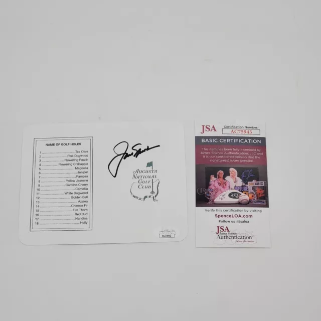 Jack Nicklaus Signed Masters Golf Scorecard JSA COA PGA