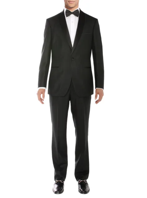 Salvatore Exte Mens One Button Shawl Lapel Tuxedo Suit Set Tux Jacket With