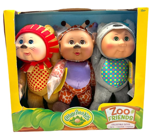 CABBAGE PATCH KIDS Zoo Friends Collectible Cuties Dolls 3 Pack New EUR