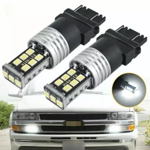 White LED Daytime Running Light Bulb DRL for Chevy Silverado 1500 3157 3057