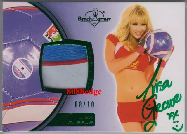 2012 Benchwarmer Soccer Ball Auto: Lisa Gleave #8/10 Swatch Autograph Aussie Hot