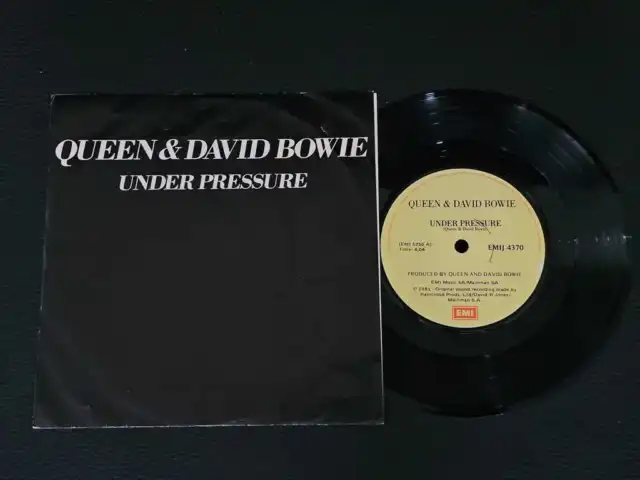 7" Vinyl single Queen and David Bowie Under pressure (South Africa) Sleeve.