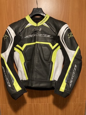 Spyke Giacca Moto in Pelle e Denim SPYKE STREET Con Tasche Colore Nero 
