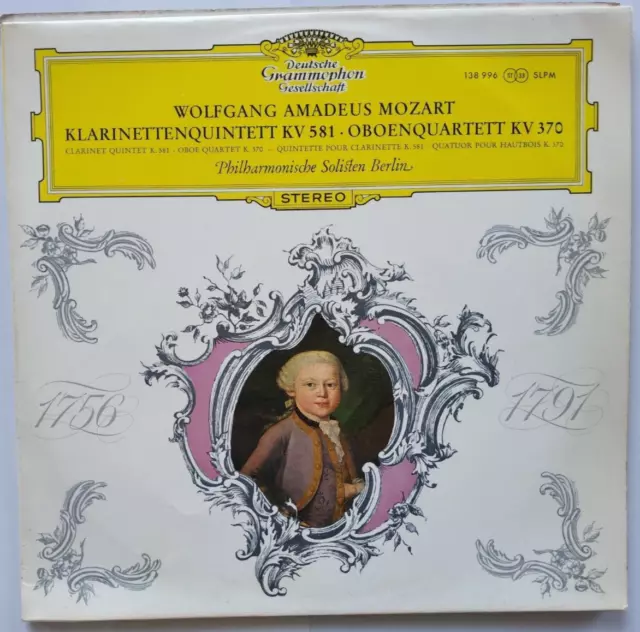 Wolfgang Amadeus Mozart Deutsche Grammophon 138 996 LP Album Vinyl Schallplatte N neuwertig