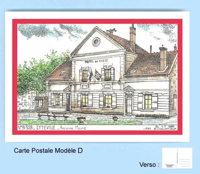 CP D 91328 CARTE POSTALE DESSIN tour rouge 91 ITTEVILLE