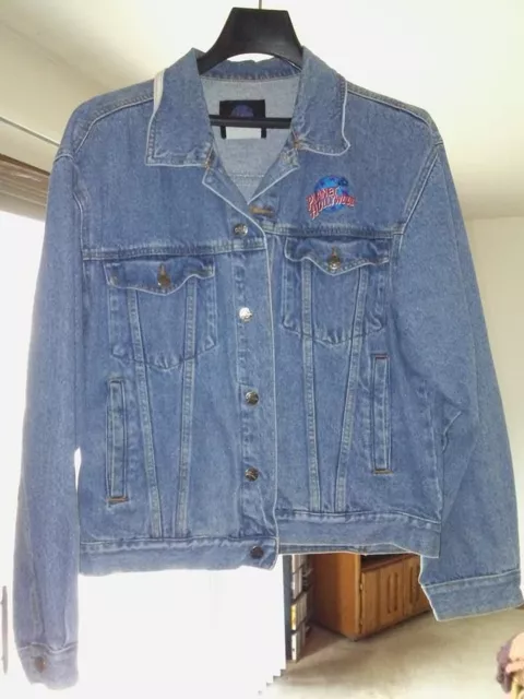 Unisex Denim Jean Jacket Planet Hollywood Ft Lauderdale Size M Rare Vintage EUC