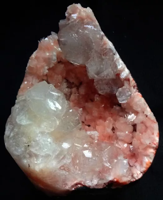 Stunning Apophyllite Cubes In Pink Heulandite Crystals Semi Geode Minerals Speci