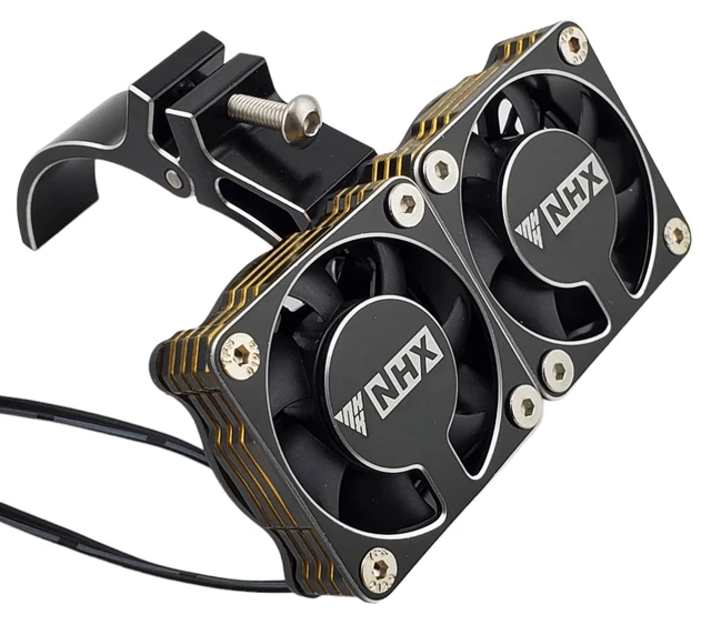 NHX RC 1/5 Twin Cyclone Alum HV Cooling Fans w/Cover Motor Heatsink Orange